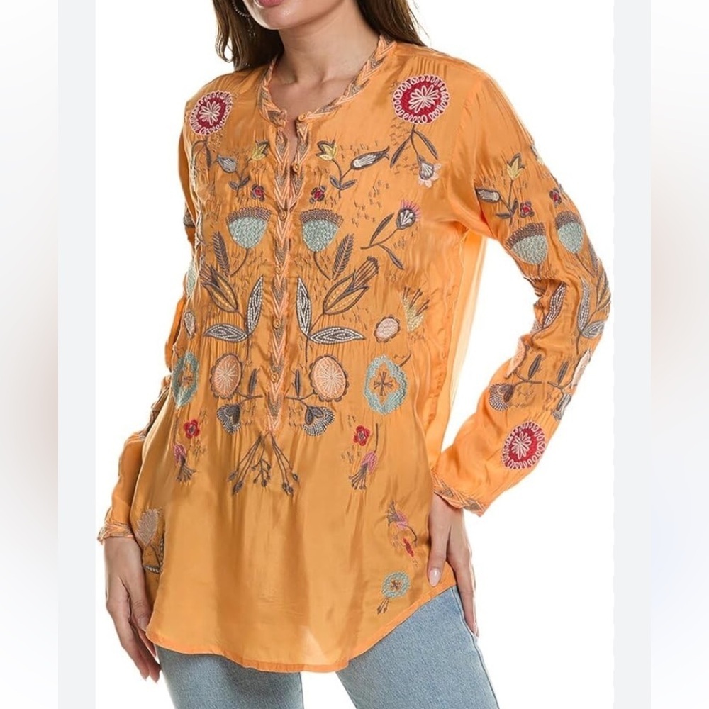 NWT Johnny Was Dyani embroidered boho tunic blouse